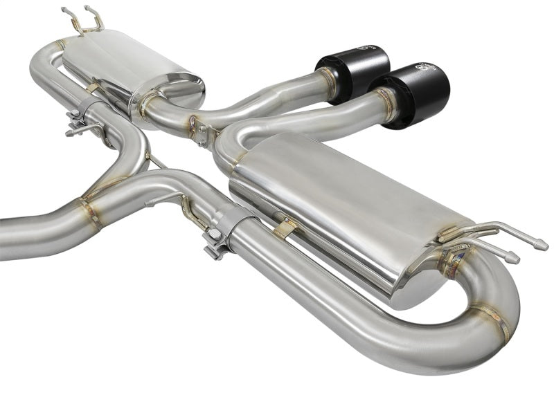 aFe Takeda 3in 304 Stainless Steel Cat-Back Exhaust System w/ Black Tips 49-36621-B Photo - Unmounted