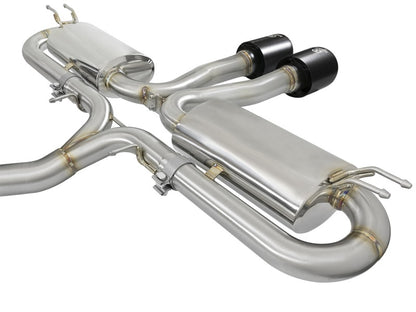 aFe Takeda 3in 304 Stainless Steel Cat-Back Exhaust System w/ Black Tips 49-36621-B Photo - Unmounted