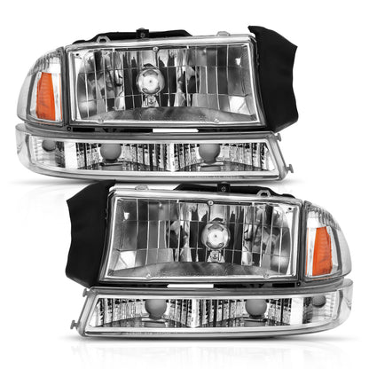 ANZO 1997-2004 Dodge Dakota Crystal Headlight Set Chrome Amber 111455 111455 Photo - lifestyle view