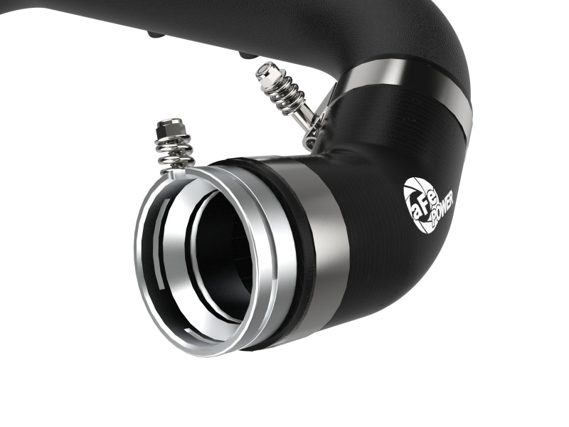 aFe BladeRunner Black 2-3/4in Aluminum Charge Pipe 2021 Toyota Supra GR (A90) I4-2.0L (t) B48 46-20488-B 46-20488-B Photo - Close Up