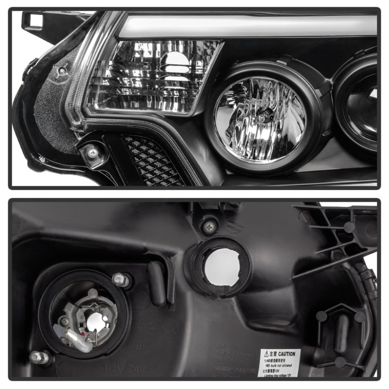 Spyder Toyota Tacoma 12-15 Projector Headlights Light Bar DRL Black PRO-YD-TT12-LBDRL-BK 5081711 5081711 User 1