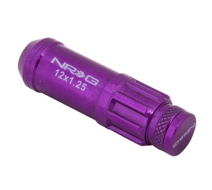 NRG M12 x 1.25 Steal Lug Nut w/ dust cap cover Set 21 pc Purple LN-LS710PP-21 Photo - Primary
