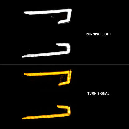 ANZO 19-22 Chevrolet Silverado 1500 LED Proj HL w/Lgt Bar SwBk Seq. Blk w/In. Light - Driver Side ON 111566-L 111566-L User 1