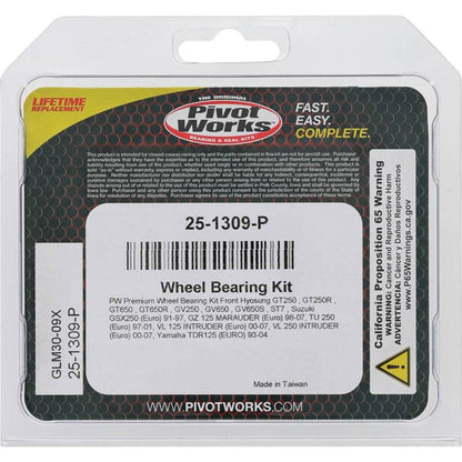 Pivot Works Hyosung, Suzuki, Yamaha Wheel Bearing Kit Premium Bearings 25-1309-P 25-1309-P Photo - Primary