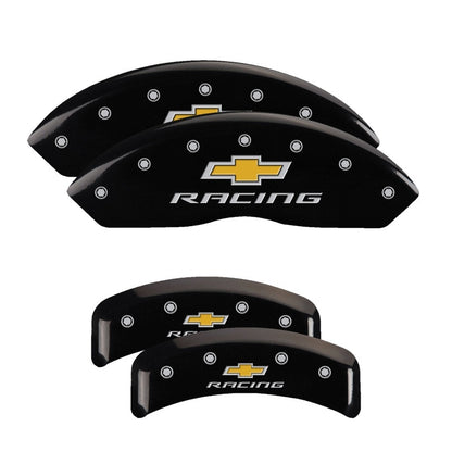 MGP 4 Caliper Covers Engraved F & R Chevy Racing Black Finish Silver Char 1988 Chevrolet Corvette 13013SBRCBK 13013SBRCBK Photo - Primary