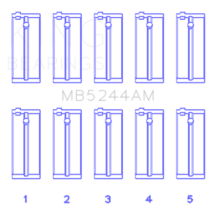 King Engine Bearings King Honda 91CI/1.5L D15A2/D15A3/D15B1/D15B2/D15B7/D15B8/D15Z1 (Size +0.25) Main Bearing Set MB5244AM0.25 MB5244AM0.25 Photo - Primary