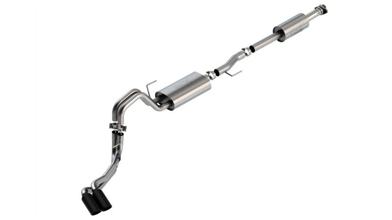Borla F-150 2021 3.3L CC SB EC STB XL/XLT/Lariat/KR/Plnm/LTD 3/2.25 DSE Cat-Back ATAK Black CHR Tips 140881BC 140881BC User 1