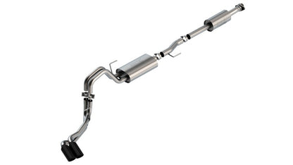Borla F-150 2021 3.3L CC SB EC STB XL/XLT/Lariat/KR/Plnm/LTD 3/2.25 DSE Cat-Back ATAK Black CHR Tips 140881BC 140881BC User 1