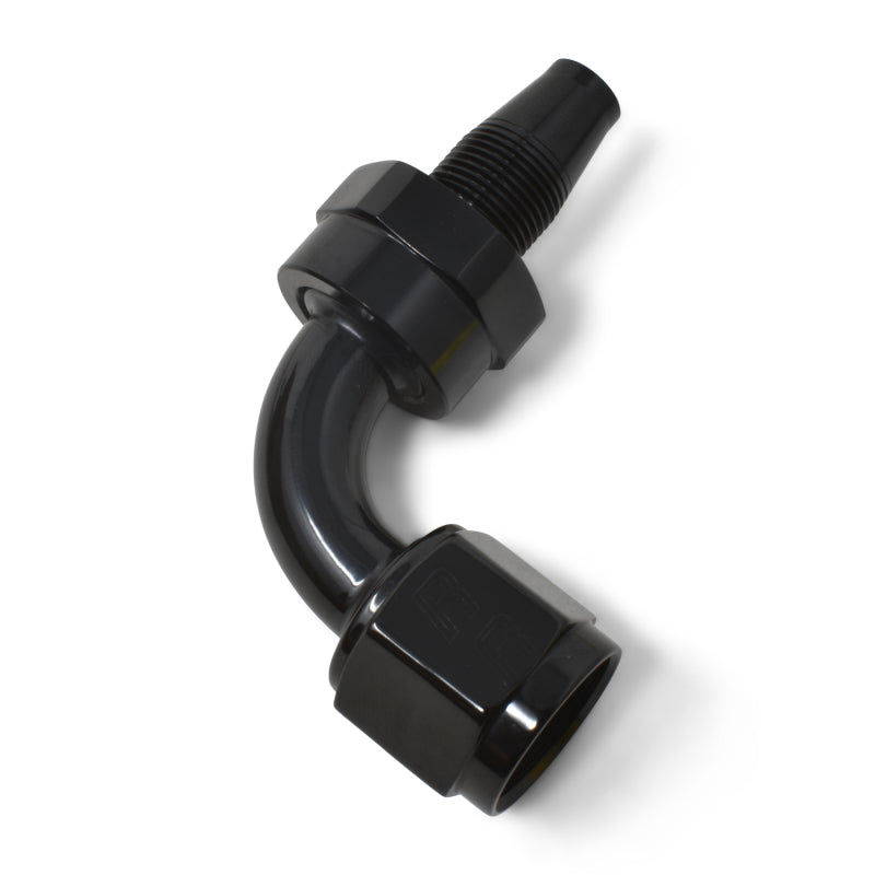 Russell -6 AN 90° Full Flow Swivel Anodized Hose End w/Out Socket - Black 615163 Photo - out of package