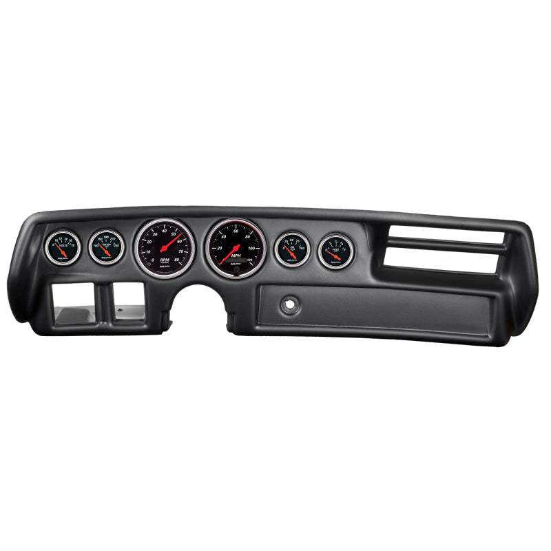 Autometer Designer Black 70-72 Chevelle/ El Camino/ Malibu Dash Kit 6pc Tach/MPH/Fuel/Oil/WTMP/Volt 7026-DB 7026-DB Photo - Primary
