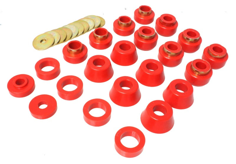Energy Suspension Body Mount Set Red Jeep Wrangler All 1987-1995 2.4105R Photo - Primary