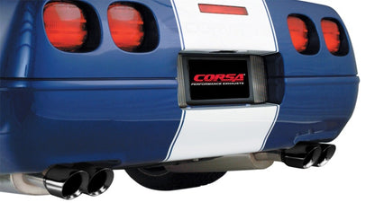 Corsa Sport Cat-Back Exhaust w/ Twin 3.5in Black Tips 96-96 Chevrolet Corvette C4 5.7L V8 LT4 14118BLK 14118BLK Photo - Mounted