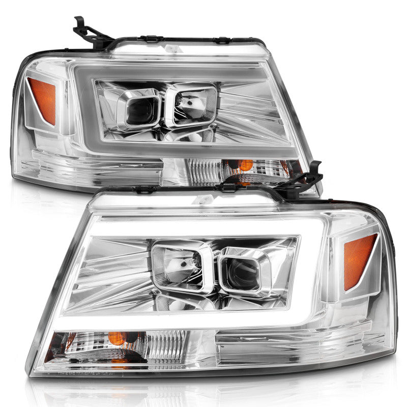 ANZO 2004-2008 Ford  F-150 Projector Headlights w/ Light Bar Chrome Housing 111542 111542 Photo - Unmounted