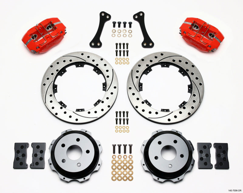 Wilwood Dynapro Rear Kit 12.19in Drilled Red Subaru Impreza WRX 140-7006-DR 140-7006-DR Photo - Primary