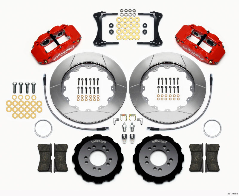 Wilwood Narrow Superlite 6R Front Hat Kit 14.00in Red 2008-up Hyundai Genesis Coupe w/Lines 140-13044-R 140-13044-R Photo - Primary