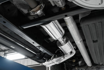 MBRP 15+ Ford F150 Pre-Axle 4in OD Tips Dual Outlet 3in Black Coated S5262BLK Photo - Mounted