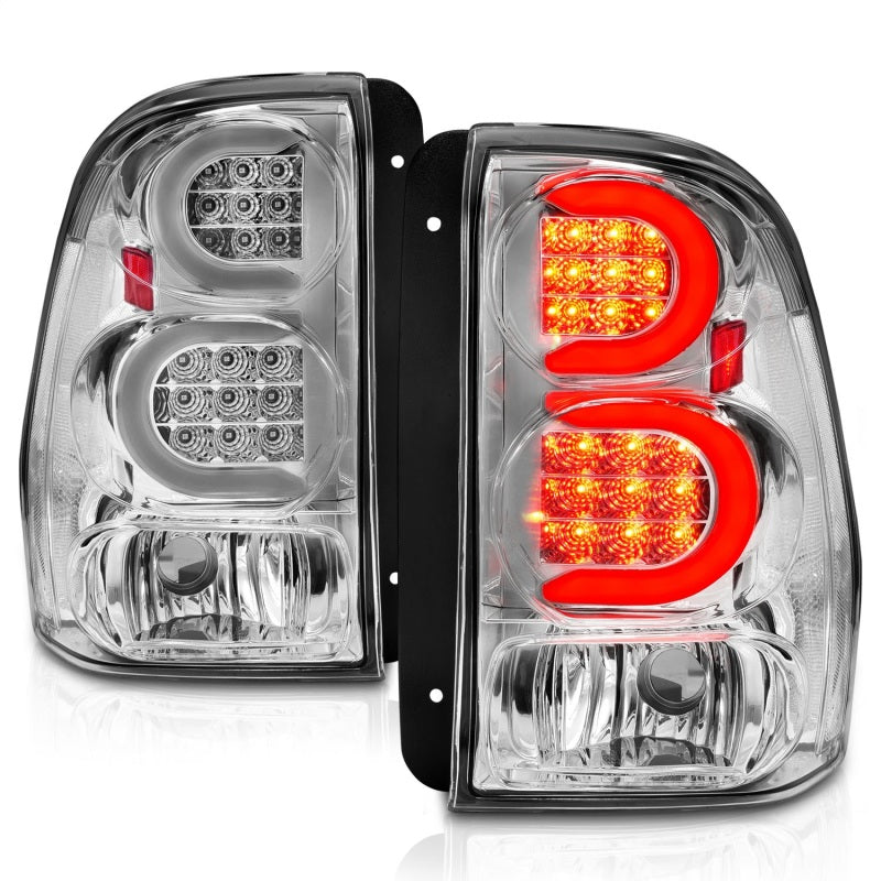 ANZO 2002-2009 Chevrolet Trailblazer LED Tail Lights w/ Light Bar Chrome Housing Clear Lens 311373 311373 Photo - Unmounted