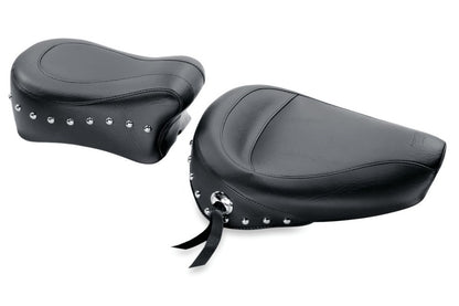 Mustang Motorcycle Mustang 82-03 Harley Sportster Standard Touring Passenger Seat w/Studs - Black 75491 75491 Photo - Primary