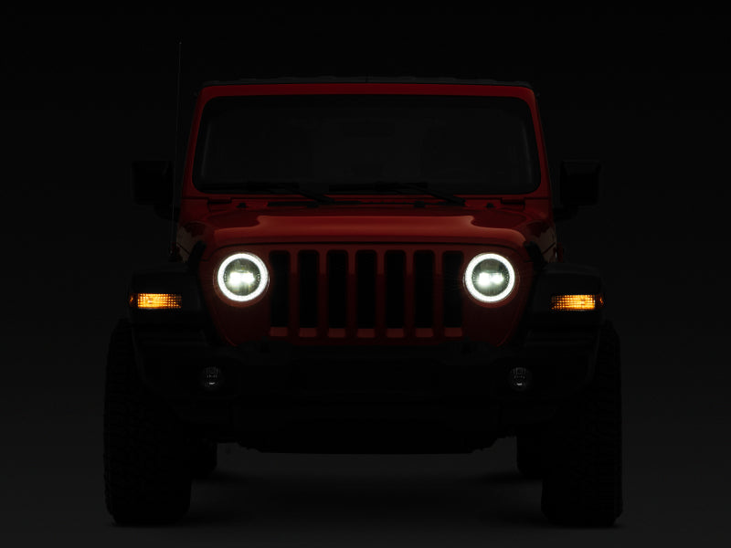 Raxiom 18-22 Jeep Wrangler JL/JT Axial Series LED Headlights- Black Housing (Clear Lens) J133763 J133763 Photo - Close Up