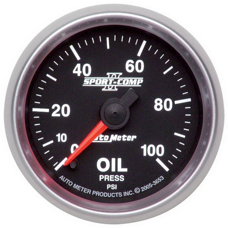 AutoMeter Sport-Comp II 52mm 0-100 PSI Electronic Oil Pressure Gauge 3653 3653 Photo - Primary