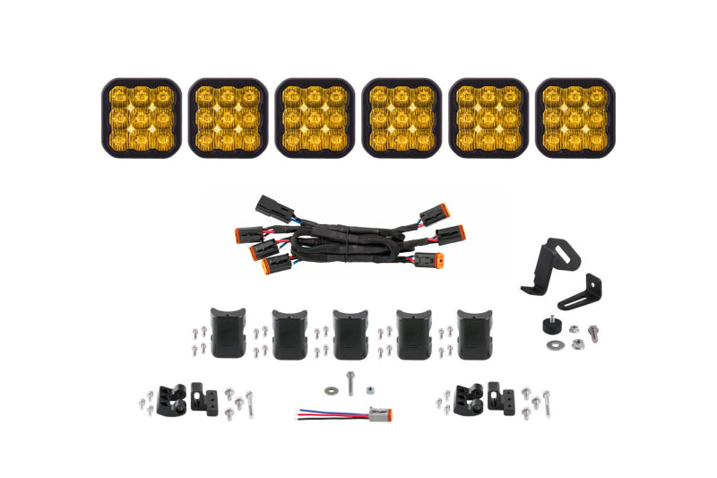 Diode Dynamics SS5 Sport Universal CrossLink 6-Pod Lightbar - Yellow Driving DD7211 DD7211 Photo - Primary