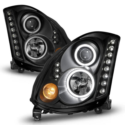 Anzo 2003-2007 Infiniti G35 Projector Headlights w/ Halo Black (CCFL) (HID 121363 User 3