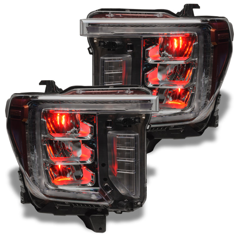 ORACLE Lighting Oracle 19-21 Silverado/Sierra 1500 RGB Demon Eye Headlight Upgrade Kit - ColorSHIFT w/o Controller 1440-334 1440-334 Photo - Mounted