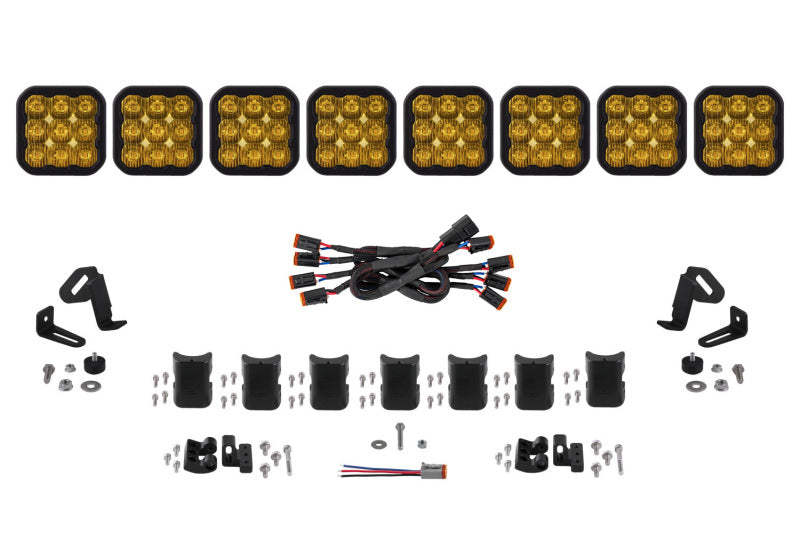 Diode Dynamics SS5 Pro Universal CrossLink 8-Pod Lightbar - Yellow Driving DD7261 DD7261 Photo - Primary