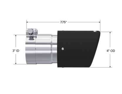 MBRP Universal Carbon Fiber Tip 4in OD/3in Inlet/7.7in L T5122CF Photo - Close Up
