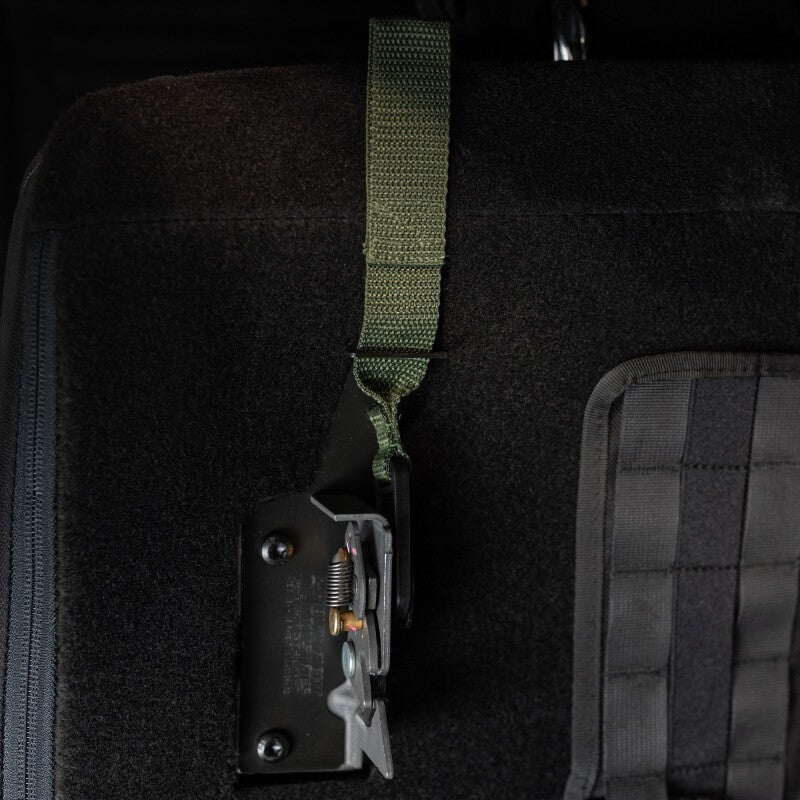 BuiltRight Industries 09-20 Ford F-150/Raptor (09-14 SuperCrew Only) Rear Seat Release - Olive Strap 100115 100115 Photo - Unmounted