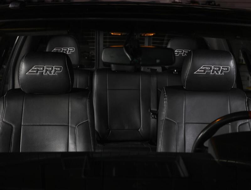 PRP Seats PRP 12-14 Ford Raptor Front Seat Covers (Pair) - Black w Silver Stitch B068-06 B068-06 Photo - Close Up