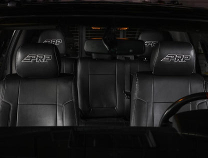 PRP Seats PRP 12-14 Ford Raptor Front Seat Covers (Pair) - Black w Silver Stitch B068-06 B068-06 Photo - Close Up