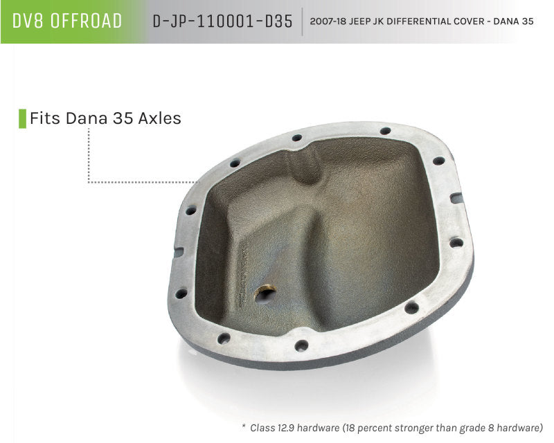 DV8 Offroad HD Dana 35 Diff Cover Cast Iron Gray Powdercoat D-JP-110001-D35 D-JP-110001-D35 Product Brochure - a specific brochure describing a Product
