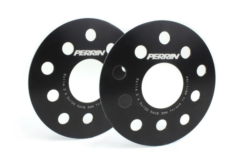 Perrin Performance Perrin Subaru 5x114.3/5x100 3mm Slip-On Wheel Spacers - w/ 56mm Hubs (No Studs) PSP-WHL-103BK