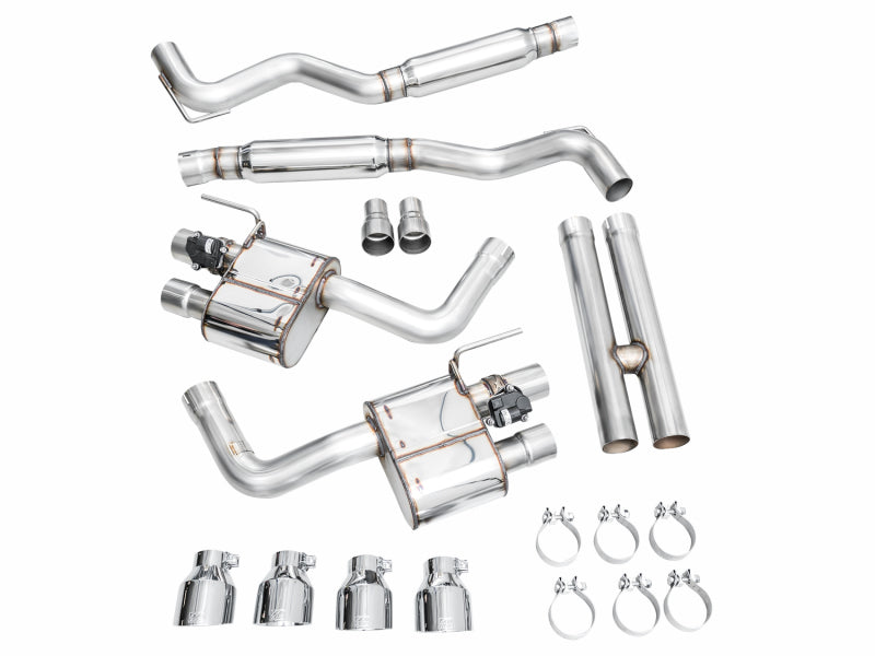 AWE Tuning AWE 2024 Ford Mustang GT Fastback S650 RWD SwitchPath Catback Exhaust w/ Quad Chrome Silver Tips 3025-42650 3025-42650 Photo - out of package