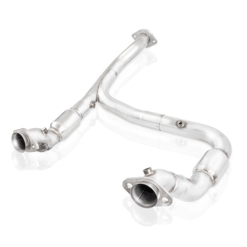 Stainless Works 15-18 F-150 3.5L Downpipe 3in High-Flow Cats Y-Pipe Factory Connection FT16ECODPCAT FT16ECODPCAT Photo - out of package