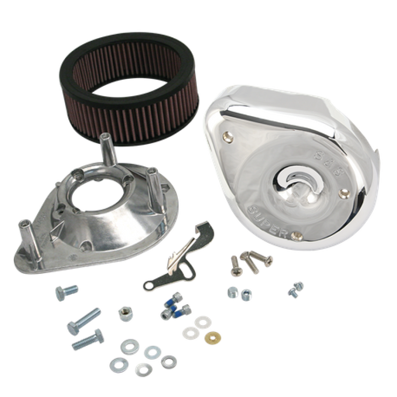S&S Cycle 66-84 BT w/ 5 Gal Tanks Notched Teardrop Air Cleaner Kit for Super E/G Carbs 17-0440 17-0440 User 1
