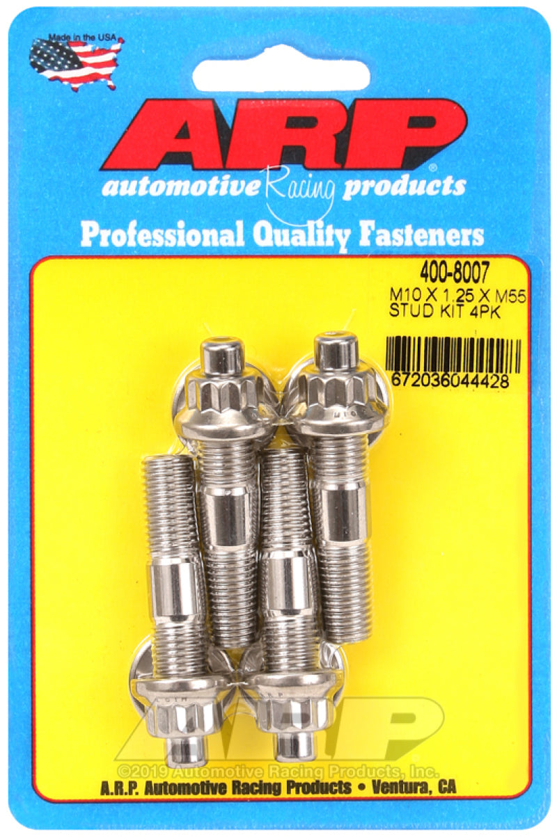 ARP M10 X 1.25 X 55mm Broached Stud Kit 4pcs 400-8007 Photo - Primary