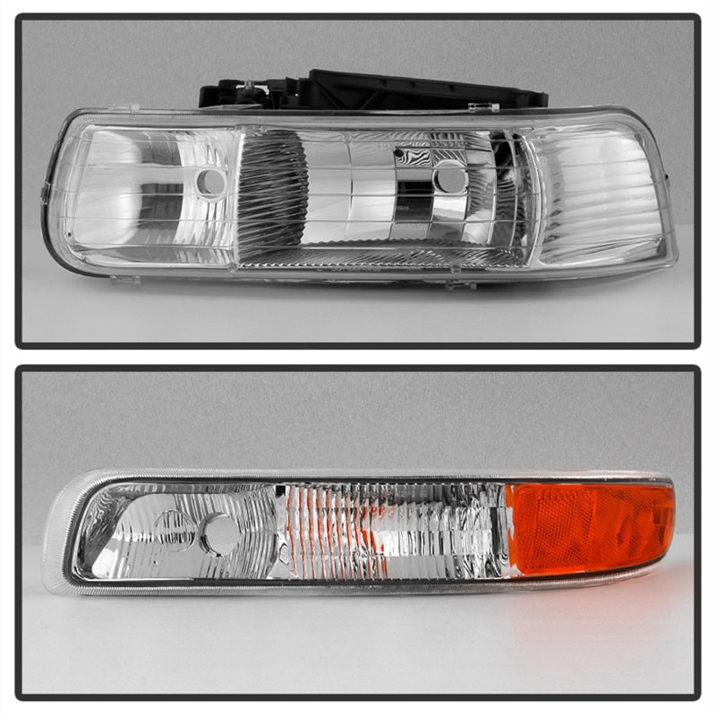 SPYDER xTune Chevy Silverado 1500 99-02 OEM Style Headlights w/ Bumper Lights - Chrome HD-JH-CSIL99-OE-SET 9035111 9035111 Photo - Unmounted