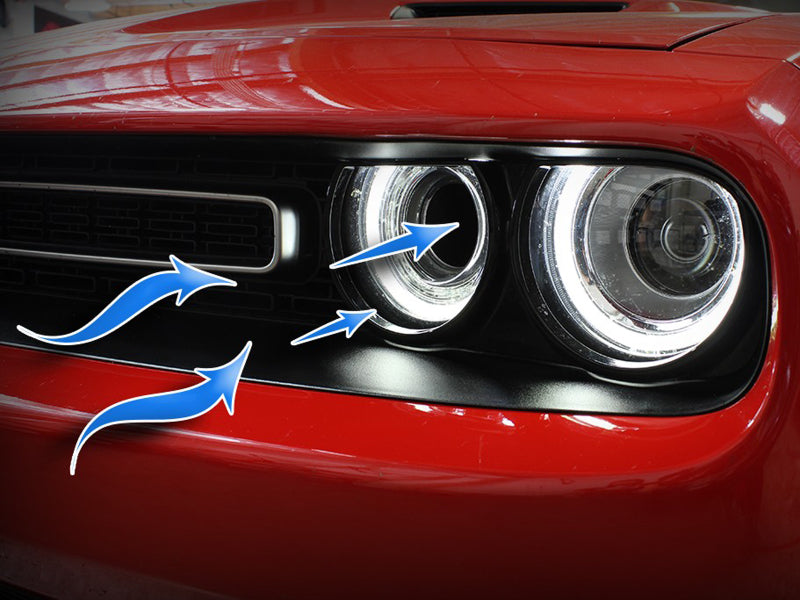 aFe Dynamic Air Scoop 2015 Dodge Challenger V6-3.6 / V8-5.7/6.4L HEMI - Blue 54-72203-SL 54-72203-SL Photo - Mounted