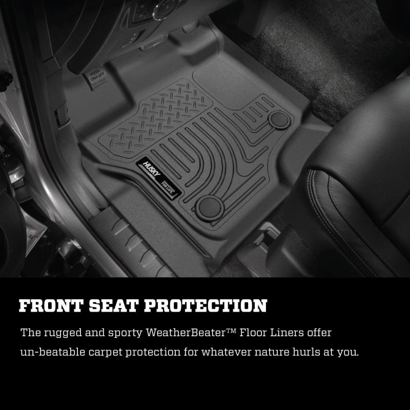 Husky Liners 17-19 F-250/F-350/F-450 Crew Cab Weatherbeater Black Front 94061 Photo - Mounted