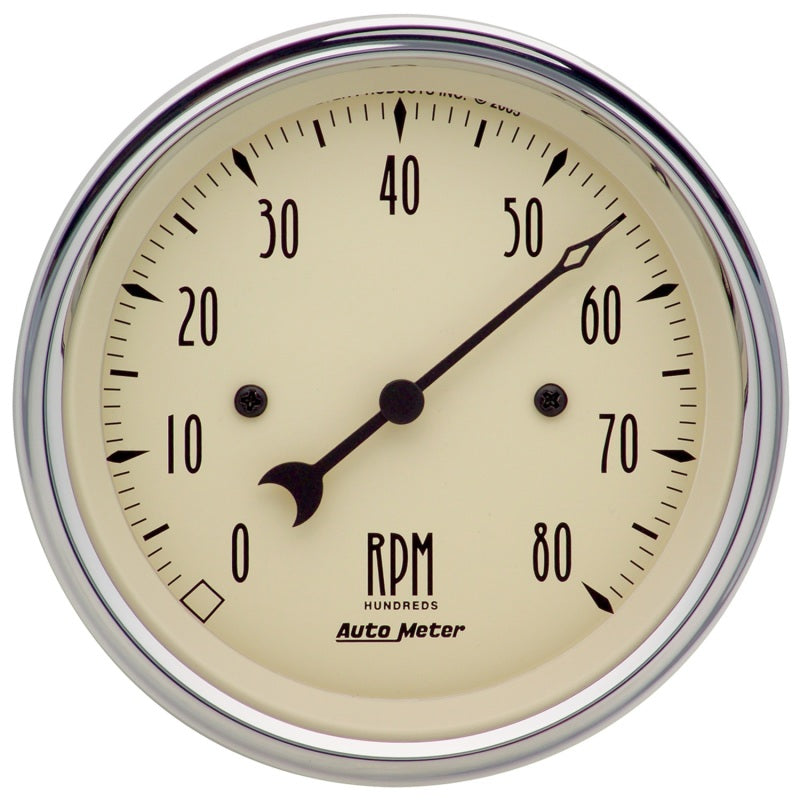 Autometer Gauge, Tachometer, 3 3/8", 8K Rpm, In-Dash, Antique Beige 1890 Photo - Primary