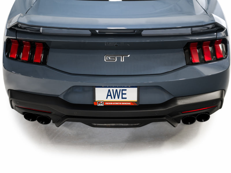 AWE Tuning AWE 2024 Ford Mustang GT Fastback S650 RWD SwitchPath Catback Exhaust w/ Quad Diamond Black Tips 3025-43650 3025-43650 Photo - Mounted