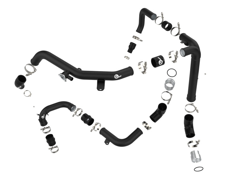 aFe 21-22 Ford Bronco V6-2.7Ltt BladeRunner Alum Hot & Cold Charge Pipe Kit - Black 46-20584-B 46-20584-B Photo - Unmounted