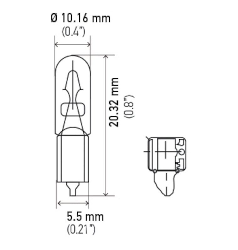 Hella Bulb 73 12V 11W W21X49D T175 (2) 73TB 73TB Technical Drawing