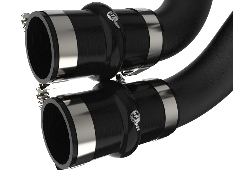 aFe BladeRunner 21-22 Ford F-150 Ecoboost V6-3.5L(tt) Aluminum Hot and Cold Charge Pipe Kit Black 46-20514-B 46-20514-B Photo - Close Up