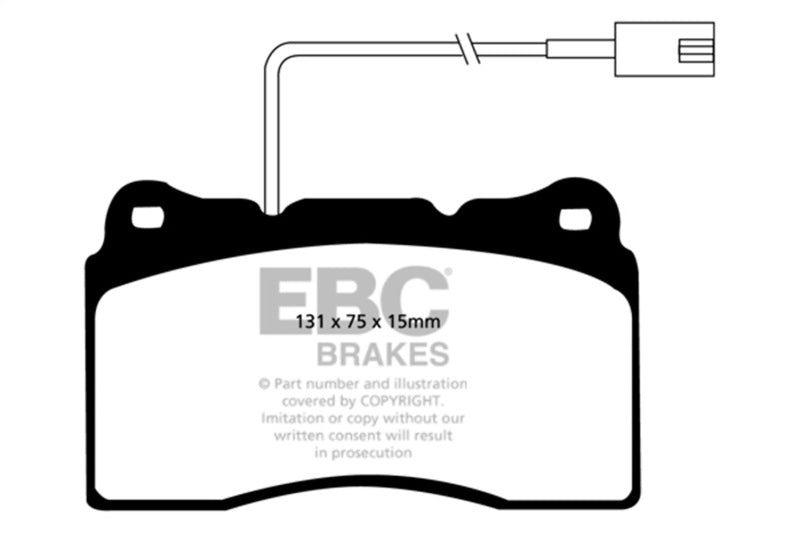 EBC 2014-2016 Maserati Ghibli 3.0L Twin Turbo (330) Yellowstuff Front Brake Pads DP41540R DP41540R Photo - Primary