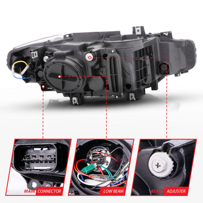 Anzo 2012-2015 BMW 3 Series Projector Headlights w/ U-Bar Black 121504 Photo - Unmounted