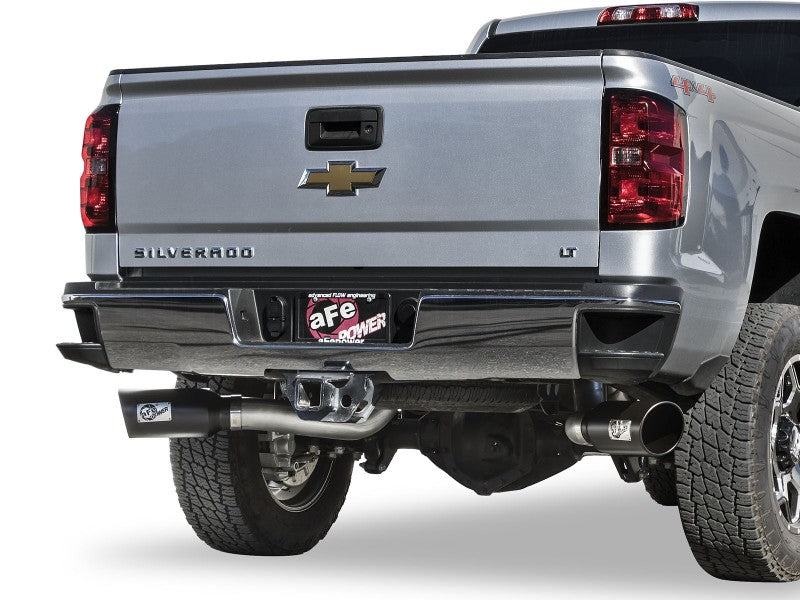 aFe ATLAS 4in Aluminized Steel DPF-Back Exhaust System w/Black Tip - GM Di 49-04080-B Photo - Mounted