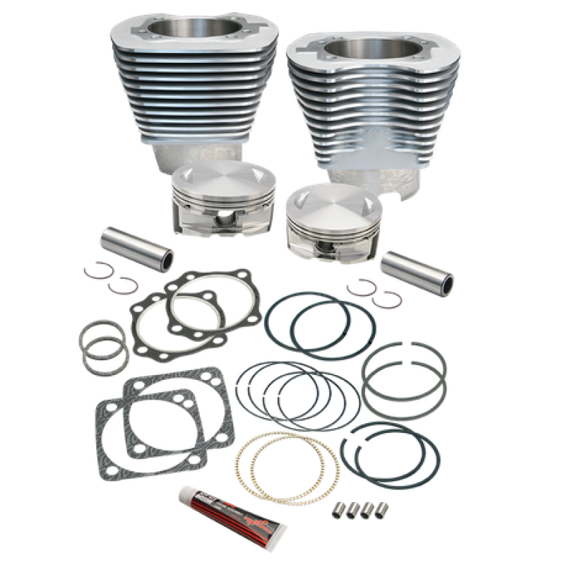 S&S Cycle 84-99 BT 4 1/8in Bore Cylinder & Pistons Kit For S&S V124 Engine - Natural 910-0229